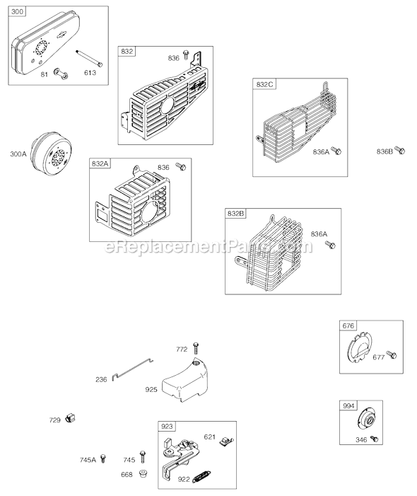 Page E Diagram and Parts List for 10E900SERIES  Briggs and Stratton Engine